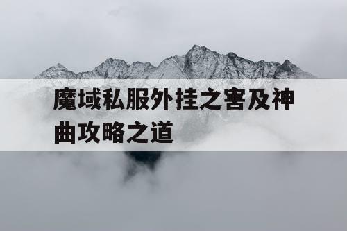 魔域私服外挂之害及神曲攻略之道