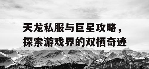 天龙私服与巨星攻略,探索游戏界的双栖奇迹 天龙私服与巨星攻略,探索游戏界的双栖奇迹