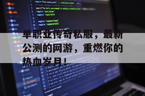 单职业传奇私服，最新公测的网游，重燃你的热血岁月！