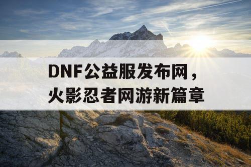 DNF公益服发布网，火影忍者网游新篇章