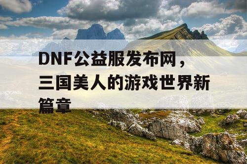 DNF公益服发布网，三国美人的游戏世界新篇章