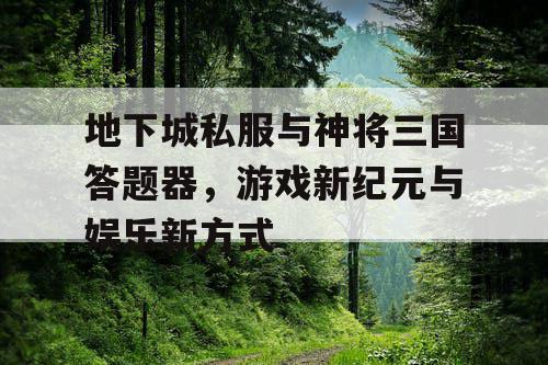 地下城私服与神将三国答题器,游戏新纪元与娱乐新方式 地下城私服与神将三国答题器,游戏新纪元与娱乐新方式