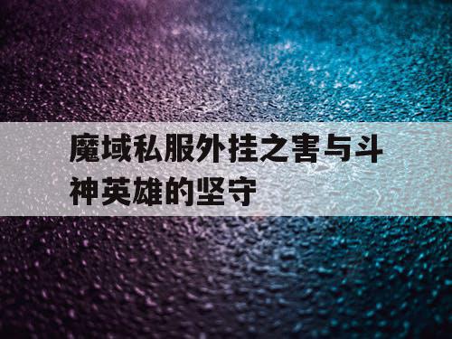 魔域私服外挂之害与斗神英雄的坚守