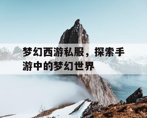 梦幻西游私服,探索手游中的梦幻世界 梦幻西游私服,探索手游中的梦幻世界