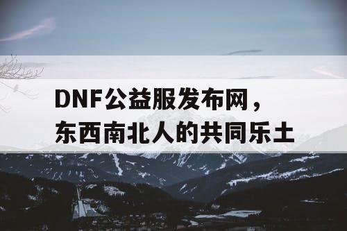 DNF公益服发布网,东西南北人的共同乐土 DNF公益服发布网,东西南北人的共同乐土