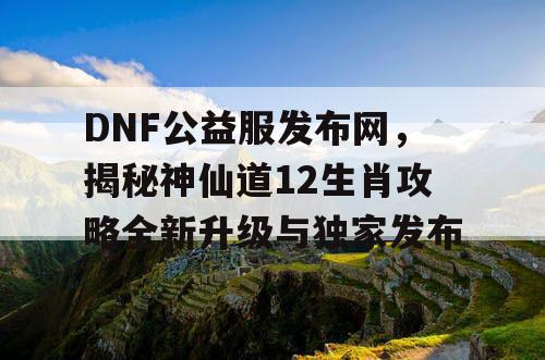 DNF公益服发布网，揭秘神仙道12生肖攻略全新升级与独家发布