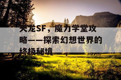 天龙SF，魔力学堂攻略——探索幻想世界的终极秘境