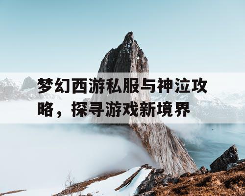 梦幻西游私服与神泣攻略，探寻游戏新境界