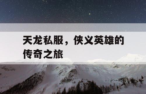 天龙私服，侠义英雄的传奇之旅