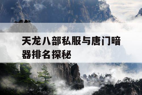 天龙八部私服与唐门暗器排名探秘