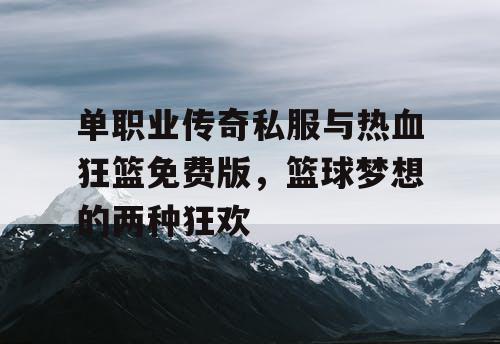 单职业传奇私服与热血狂篮免费版，篮球梦想的两种狂欢