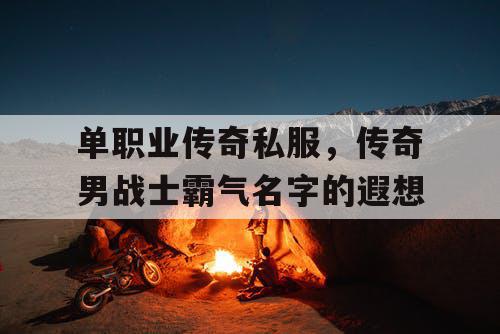 单职业传奇私服，传奇男战士霸气名字的遐想