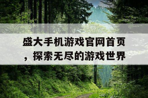 盛大手机游戏官网首页，探索无尽的游戏世界