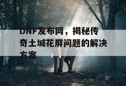 DNF发布网，揭秘传奇土城花屏问题的解决方案
