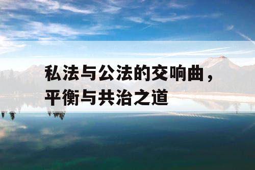 私法与公法的交响曲，平衡与共治之道
