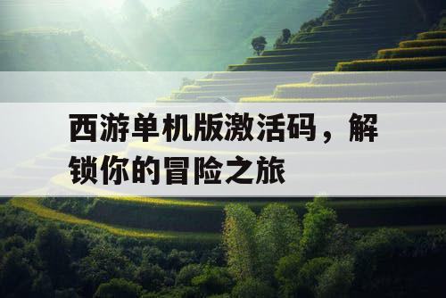 西游单机版激活码，解锁你的冒险之旅