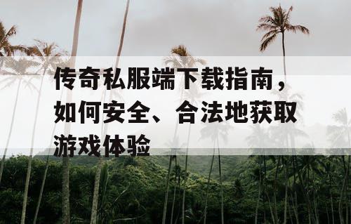传奇私服端下载指南，如何安全、合法地获取游戏体验