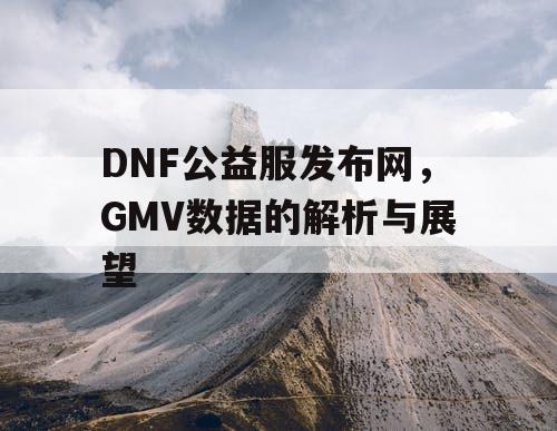 DNF公益服发布网，GMV数据的解析与展望