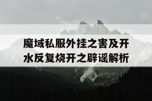 魔域私服外挂之害及开水反复烧开之辟谣解析