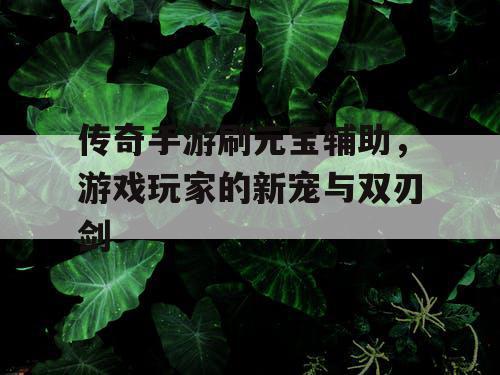 传奇手游刷元宝辅助，游戏玩家的新宠与双刃剑