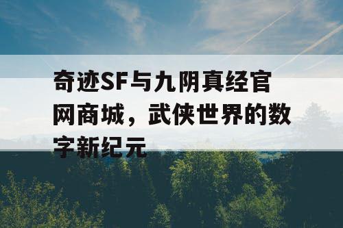 奇迹SF与九阴真经官网商城，武侠世界的数字新纪元