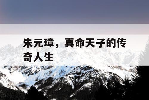 朱元璋，真命天子的传奇人生