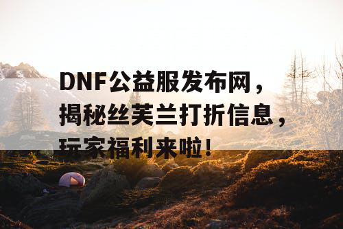 DNF公益服发布网，揭秘丝芙兰打折信息，玩家福利来啦！