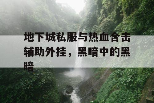 地下城私服与热血合击辅助外挂，黑暗中的黑暗