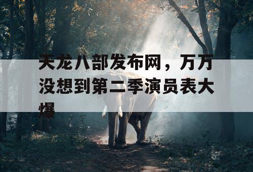 天龙八部发布网，万万没想到第二季演员表大爆