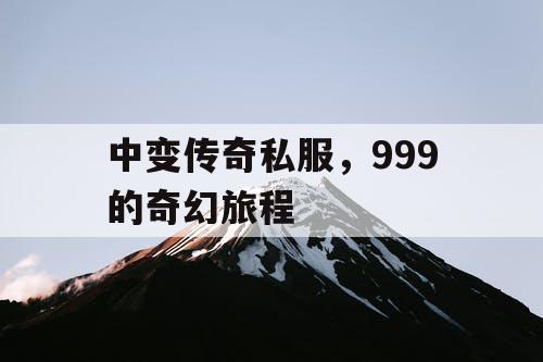中变传奇私服，999的奇幻旅程