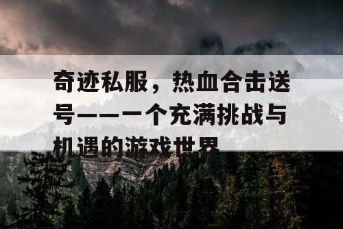 奇迹私服，热血合击送号——一个充满挑战与机遇的游戏世界