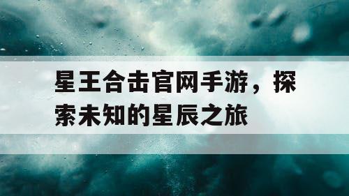 星王合击官网手游，探索未知的星辰之旅