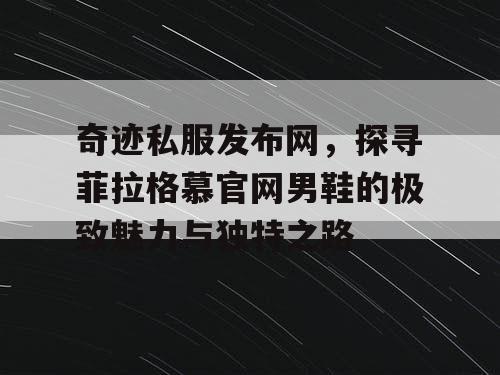 奇迹私服发布网，探寻菲拉格慕官网男鞋的极致魅力与独特之路