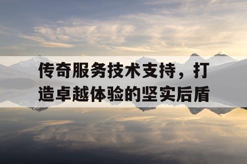 传奇服务技术支持，打造卓越体验的坚实后盾