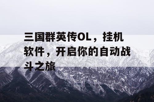 三国群英传OL，挂机软件，开启你的自动战斗之旅
