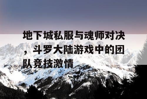 地下城私服与魂师对决,斗罗大陆游戏中的团队竞技激情 地下城私服与魂师对决,斗罗大陆游戏中的团队竞技激情