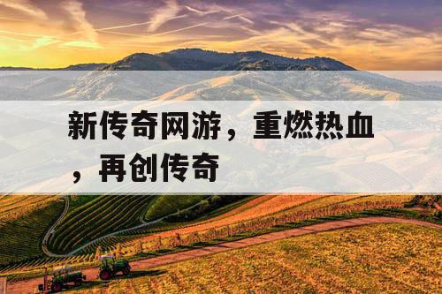 新传奇网游，重燃热血，再创传奇