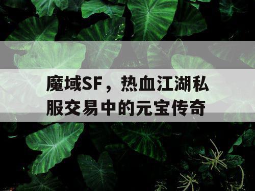 魔域SF，热血江湖私服交易中的元宝传奇