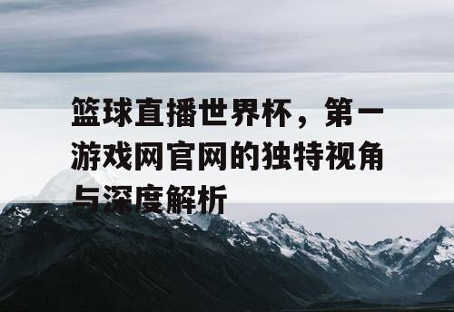 篮球直播世界杯，第一游戏网官网的独特视角与深度解析