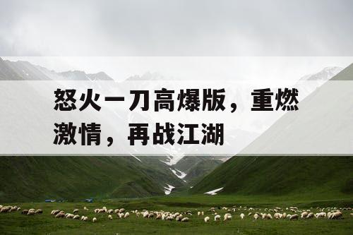 怒火一刀高爆版,重燃激情,再战江湖 怒火一刀高爆版,重燃激情,再战江湖