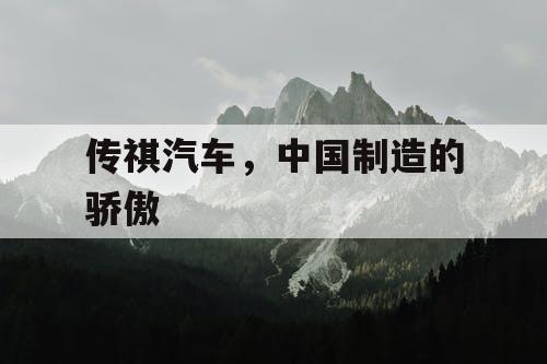 传祺汽车，中国制造的骄傲
