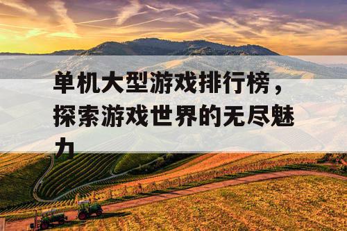单机大型游戏排行榜，探索游戏世界的无尽魅力