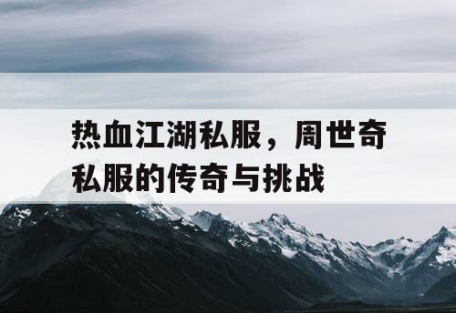 热血江湖私服，周世奇私服的传奇与挑战