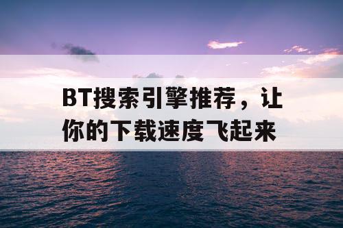 BT搜索引擎推荐,让你的下载速度飞起来 BT搜索引擎推荐,让你的下载速度飞起来