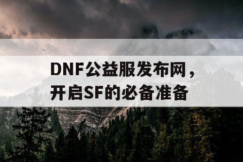 DNF公益服发布网，开启SF的必备准备