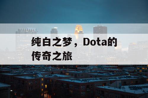 纯白之梦,Dota的传奇之旅 纯白之梦,Dota的传奇之旅