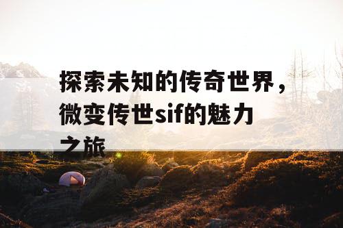 探索未知的传奇世界,微变传世sif的魅力之旅 探索未知的传奇世界,微变传世sif的魅力之旅