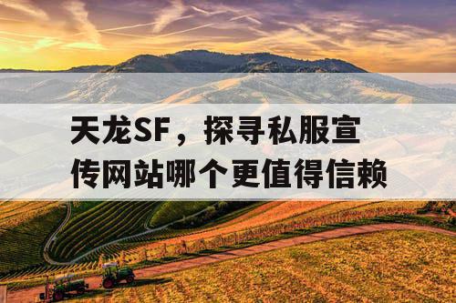 天龙SF,探寻私服宣传网站哪个更值得信赖 天龙SF,探寻私服宣传网站哪个更值得信赖