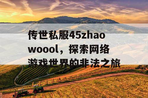 传世私服45zhaowoool,探索网络游戏世界的非法之旅 传世私服45zhaowoool,探索网络游戏世界的非法之旅