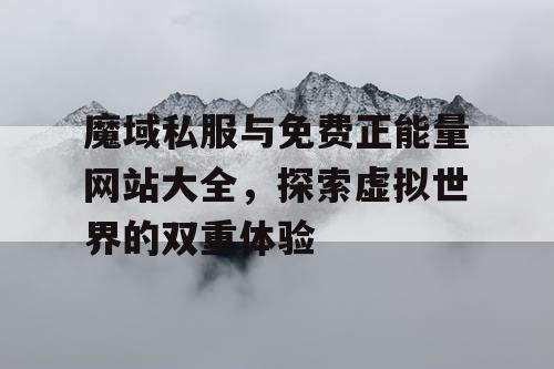 魔域私服与免费正能量网站大全，探索虚拟世界的双重体验